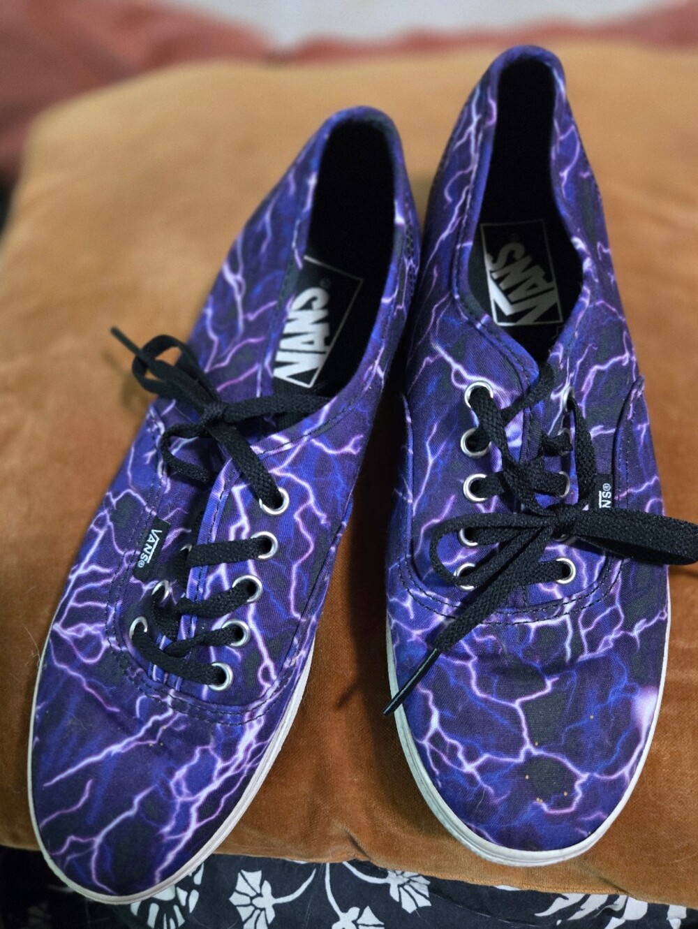 Vans Lightning Print Canvas Sneakers - Purple